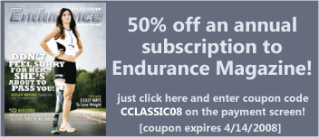 50% off Endurance Magazine - Coupon CCLASSIC08