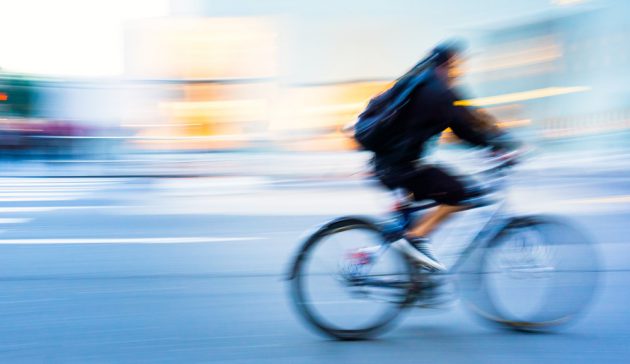 Man cycling in New York