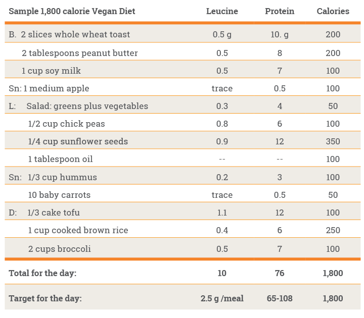 Vegan Protein Chart